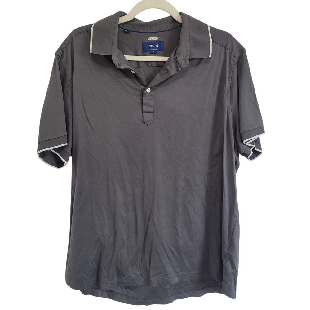 ETON XXL Gray Polo Shirt Men's Short Sleeve Golf Athletic Casual‎ Top